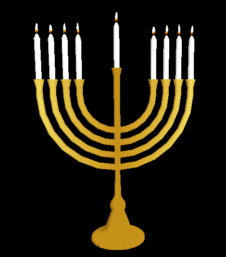 Chanukkah Menora in Gold