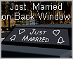 Just Married written on back window