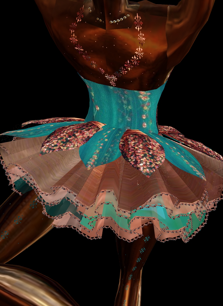 teal/copper ballet dress