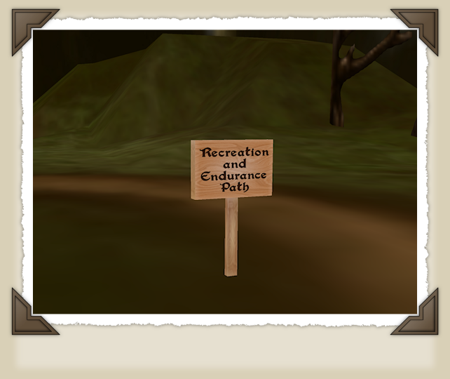 Wooden Sign Post: Recreation and Endurance Path