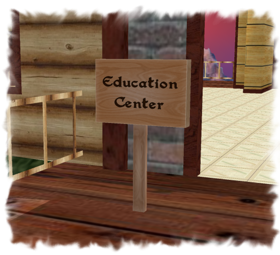Wooden Sign Post: Education Center