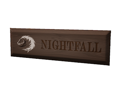 Wooden Sign: Nightfall