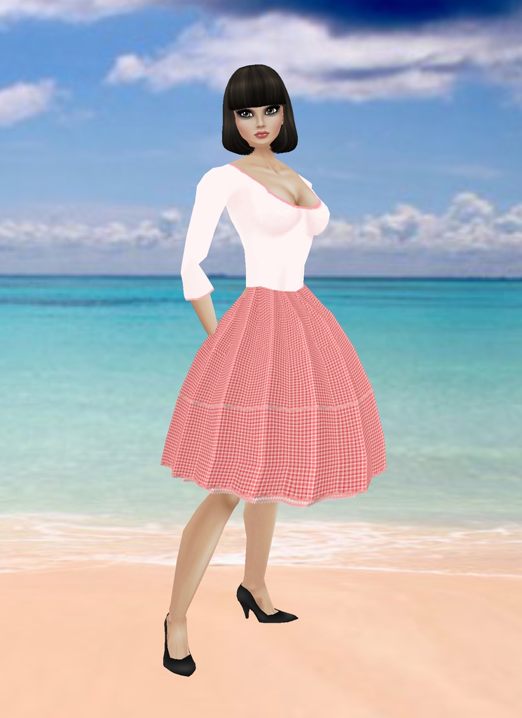 Parisienne-checkered-red-skirt