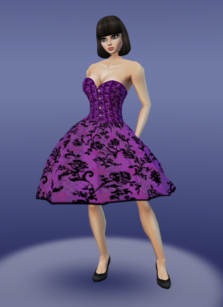 Purple-corset crinoline-skirt