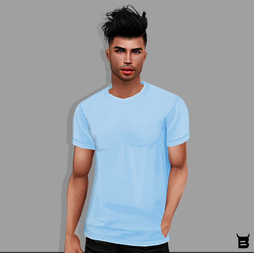 male avatar in basic blue shirt