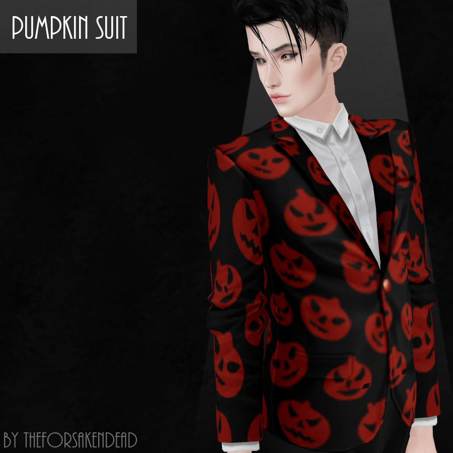 A black suit code with pumpkins