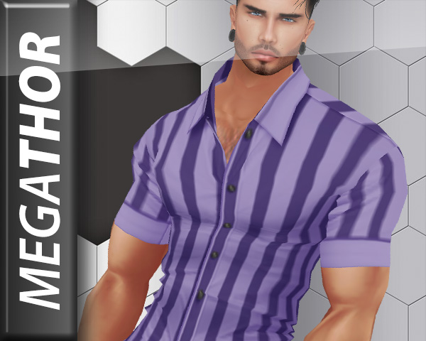 Muscle Shirt Mauve Stripes by MegaThor00