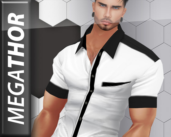 White & Black Muscle Shirt by MegaThor00