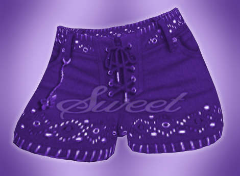 Sweet's dark lilac purple laced up modest shorts