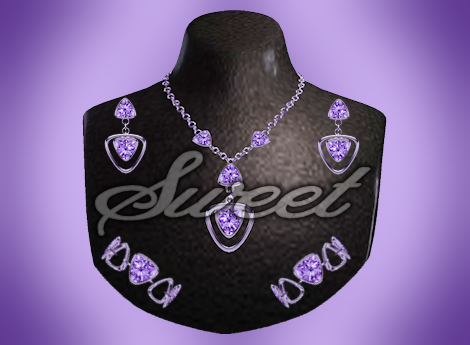 Lilac Purple diamond Jewelry Set