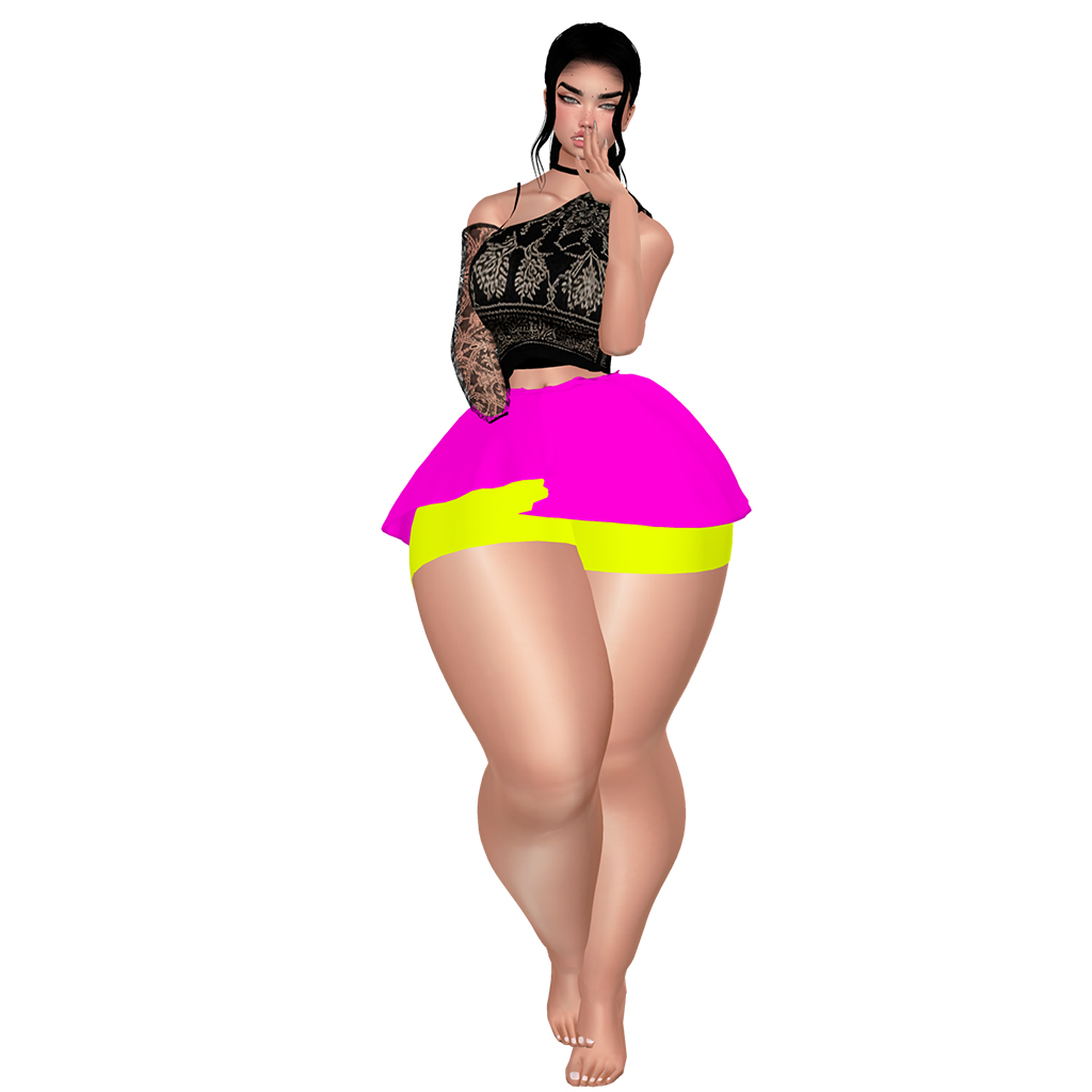 2 Layer Skirt with Cheeker N9S3 1