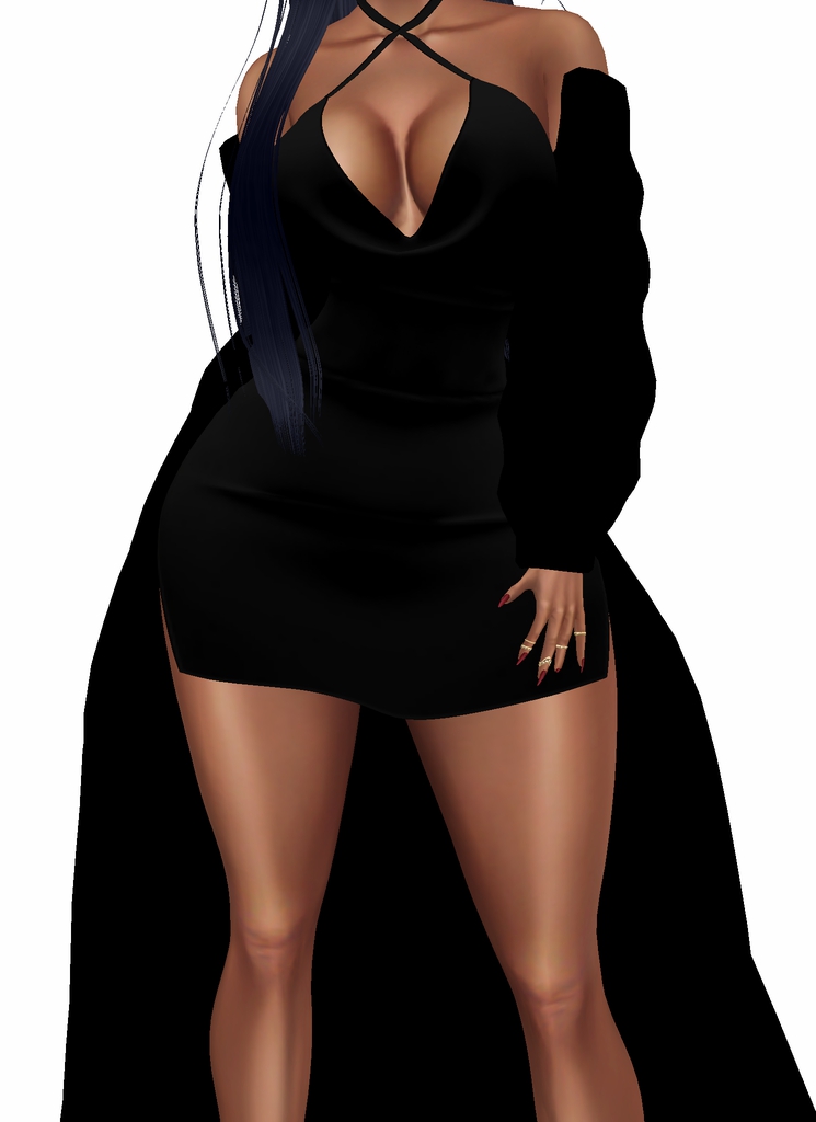 House Aura IMVU Female Clothing - {House Aura} Black Coat Layerable