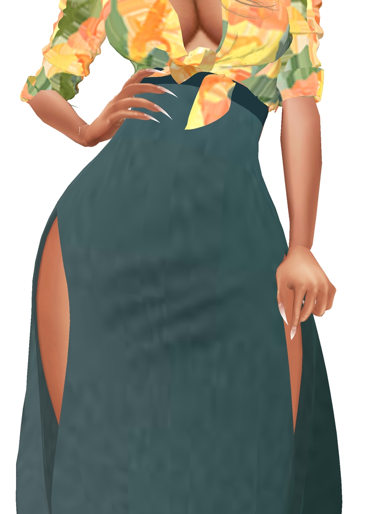 House Aura IMVU Female Clothing - {House Aura} Spring Green Ankle Skirt