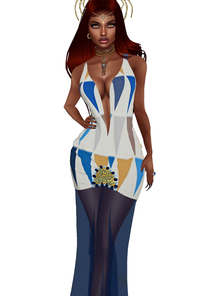House Aura IMVU Female Clothing - {House Aura} Egyptian Triangle Gown