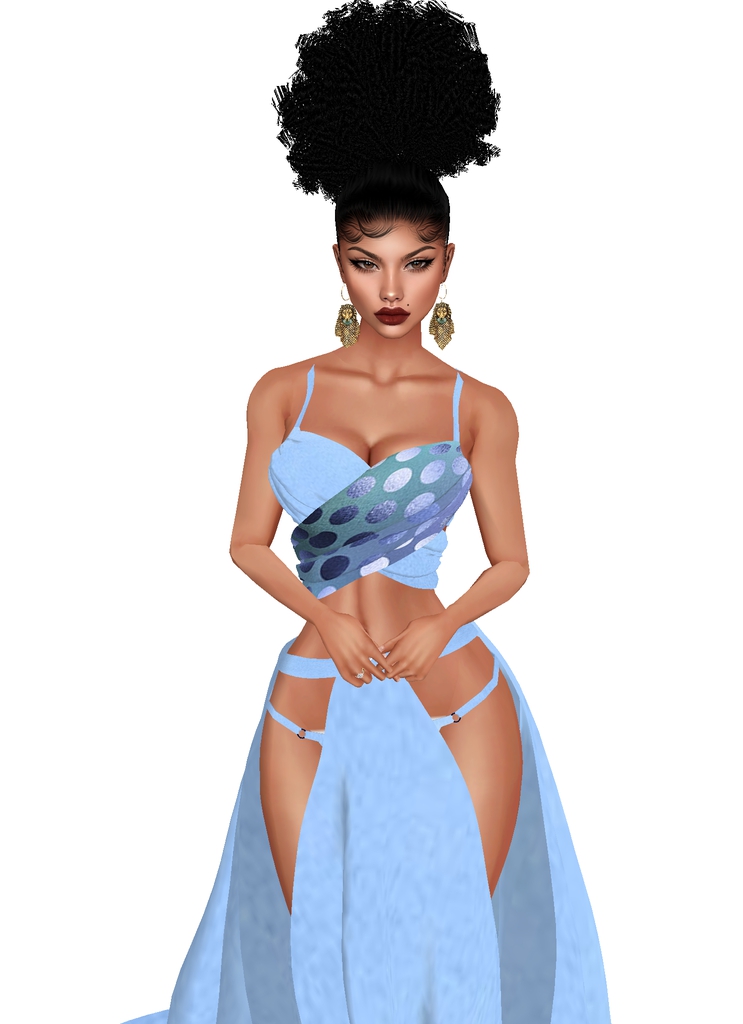 House Aura IMVU Female Clothing - {House Aura} Sky Blue Goddess Dress