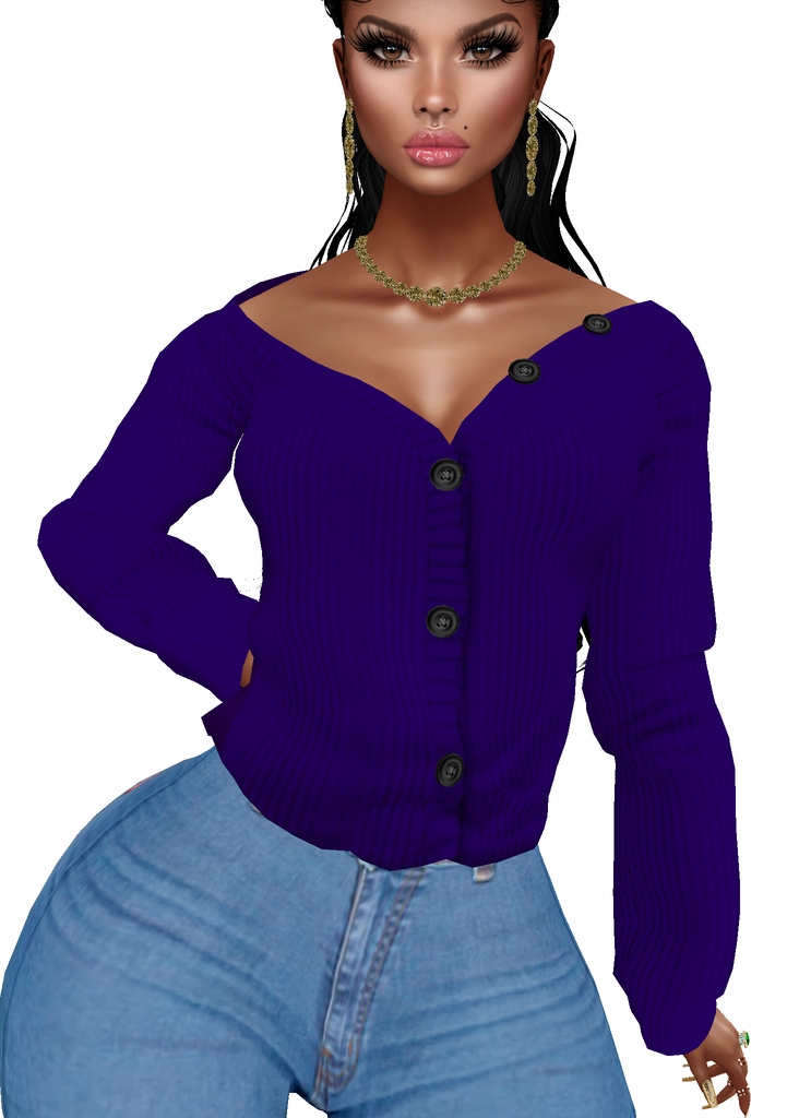 House Aura IMVU Female Clothing - {House Aura} Purple Loose Sweater